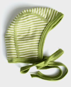 Cosilana babylue i økologisk ull/silke striper natur grønn