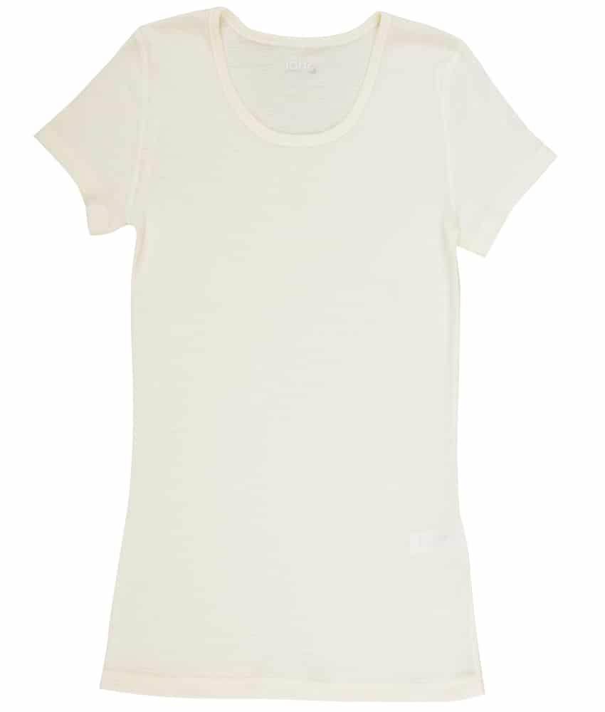 Joha Dame basic t skjorte naturhvit | colorwool.no merinoull t skjorte
