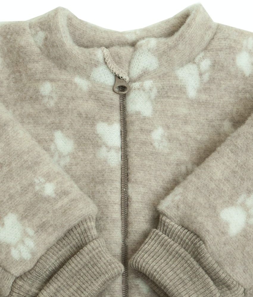 Joha ullfleece jakke med glidelås små poter sand | colorwool.no Joha ullfleece jakke med glidelås små poter sand | colorwool.no