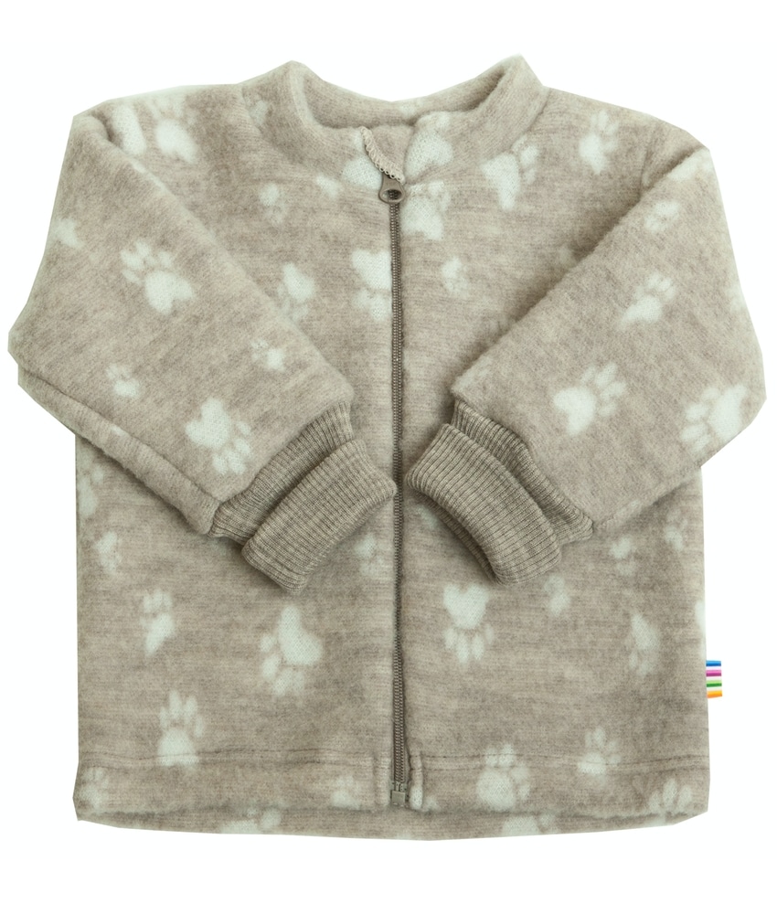 Joha ullfleece jakke med glidelås små poter sand | colorwool.no Joha ullfleece jakke med glidelås små poter sand | colorwool.no