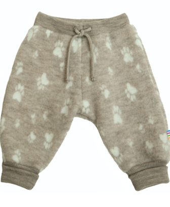 Joha ullfleece bukse med små poter sand | colorwool.no Joha ullfleece jakke med glidelås små poter sand | colorwool.no