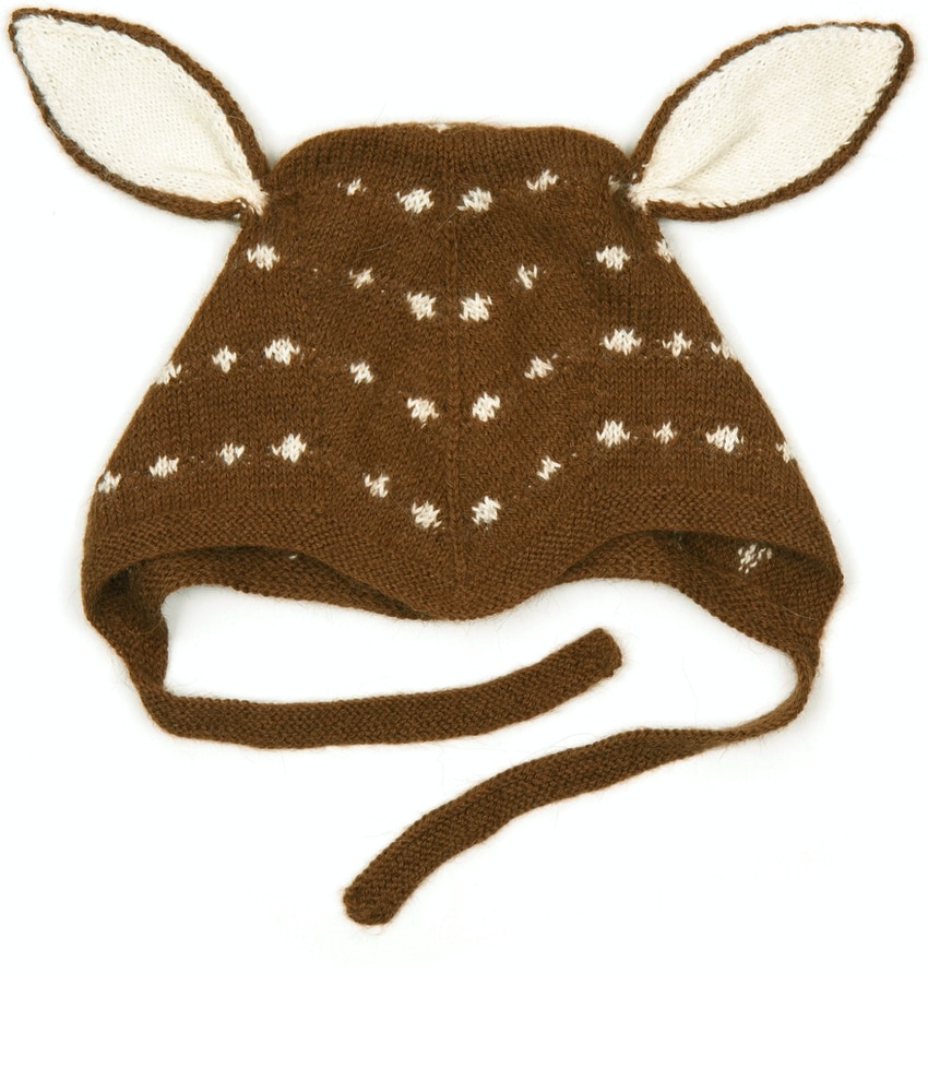 HUTTEliHUT Bolivia fairtrade mini bambi hut i alpakkaull HUTTEliHUT Bolivia fairtrade genser håndstrikket i