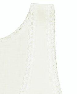 Joha Dame basic ribb ull/silke singlet med blonder eggeskall