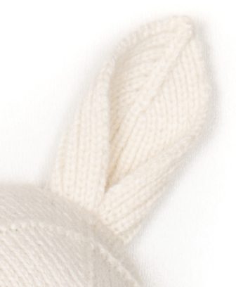Ekstra myk og varm strikket balaclava lue med søte små kanin ører i 30% kashmir og 70% merinoull fra danske Huttelihut. Denne varmer både halsen og små ører godt.