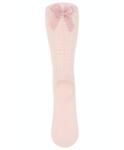 mp Denmark knestrømper med sløyfe bak og glitterkant rose dust