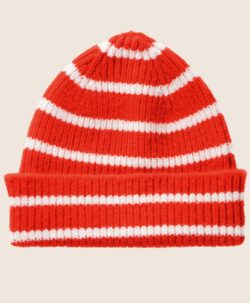 Le Petit Bonnet Beanie i lammeull/angora - Crimson Stripe