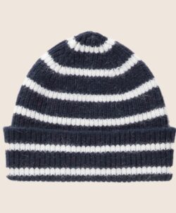 Le Petit Bonnet Beanie i lammeull/angora - Midnight Stripe