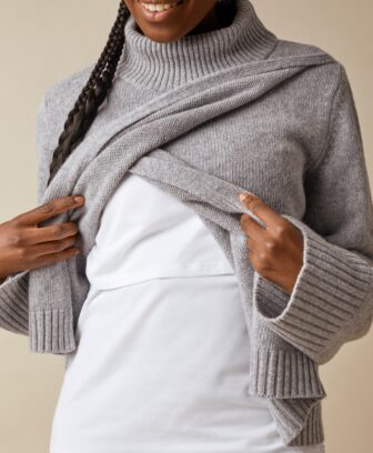 BOOB sesame wool sweater i merinoull grey melange