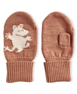 Søte votter fra Lillelam med Mummitrollet strikket inn i fronten. Laget av 100% merinoull av høyeste kvalitet og mykhetsgrad, og har både Woolmark og OEKO-TEX® sertifisering. Disse vottene holder små fingre varme selv om de blir våte!  Kan vaskes i maskin på 40° C ullprogram. Bruk vaskemiddel for ull, og vask sammen med lignende farger.